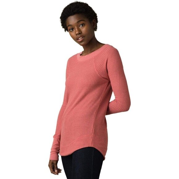 Prana Sheeba Pink Waffle Thermal Knit Long Sleeve T-Shirt M - Picture 1 of 4